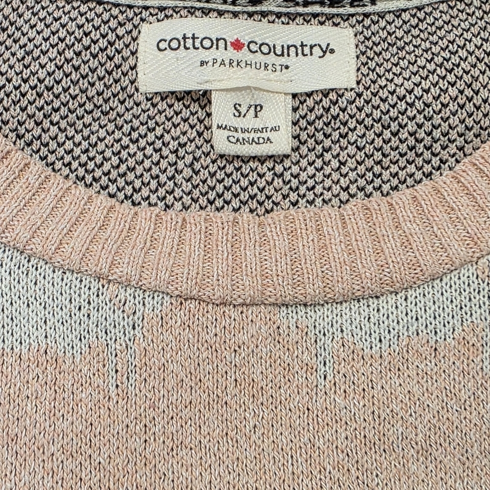 Parkhurst Pink Black Sheep Pattern Crewneck Sweater - Picture 4 of 7